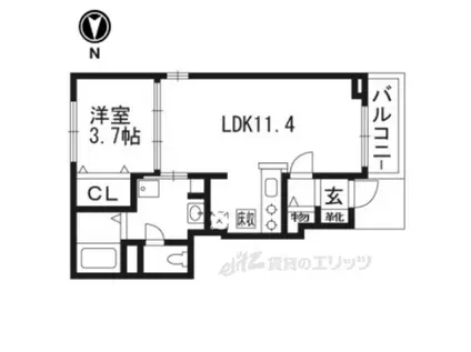 グラードⅢ(1LDK/1階)の間取り写真