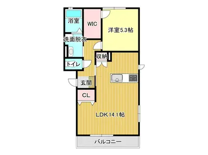 STELLA(1LDK/1階)の間取り写真