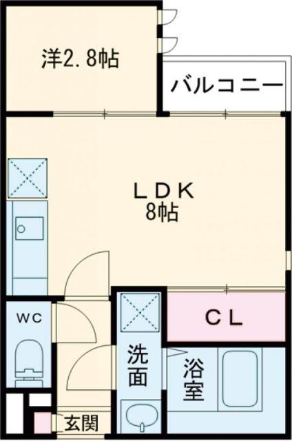 G-SMART坪井(1LDK/1階)の間取り写真