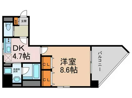サンシャイン徳井(1DK/3階)の間取り写真
