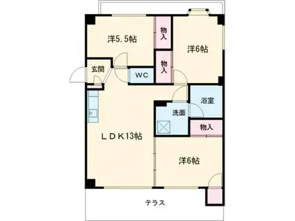 ボヌール(3LDK/2階)の間取り写真