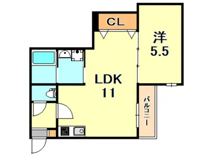 AMITY(1LDK/3階)の間取り写真