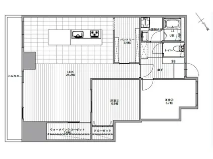 DS海岸ビル(2LDK/11階)の間取り写真