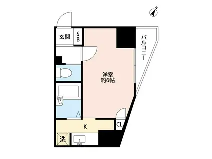 スカイコート後楽園ウエスト(1K/13階)の間取り写真