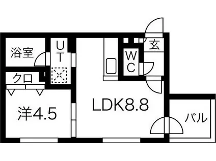 ル・ファール元町グランデ(1LDK/4階)の間取り写真