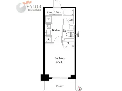 COURT BLANCHE(1K/3階)の間取り写真