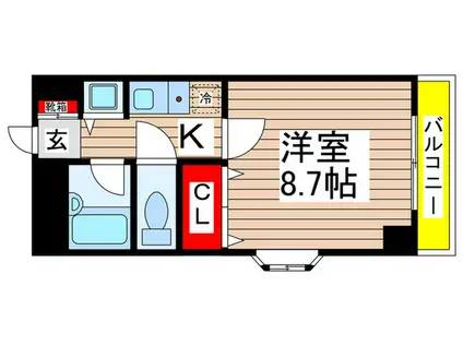 輪島ビル(1K/3階)の間取り写真