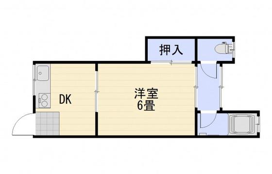 加藤荘(1DK/2階)の間取り写真