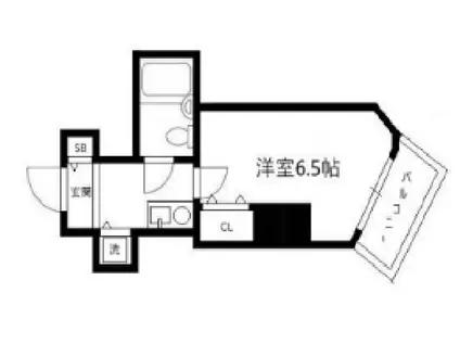 ロータリー天神橋(1K/8階)の間取り写真