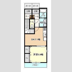 マージェ(1LDK/1階)の間取り写真