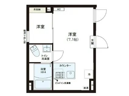 レピュア錦糸町レジデンスII(1DK/5階)の間取り写真