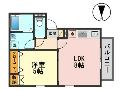 ル・ヴィラージュ篠崎(1LDK/1階)の間取り写真