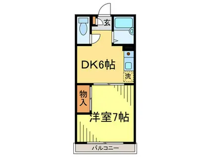 山本第2リバーサイドマンション(1DK/3階)の間取り写真