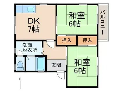 グリーンフル梅田(2DK/2階)の間取り写真