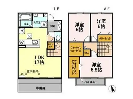 凛-RIN-(3LDK/1階)の間取り写真