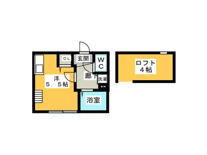 アザーレ・クオンランド駅前(ワンルーム/1階)の間取り写真