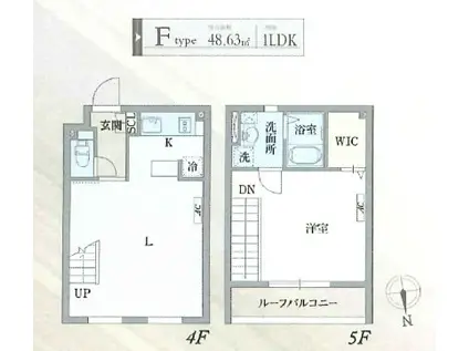 PASEO大崎 パセオ大崎(1LDK/4階)の間取り写真