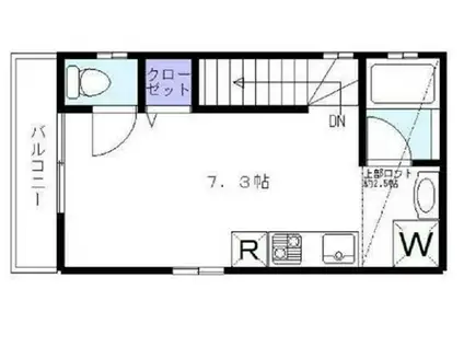 PETIT若松(ワンルーム/1階)の間取り写真