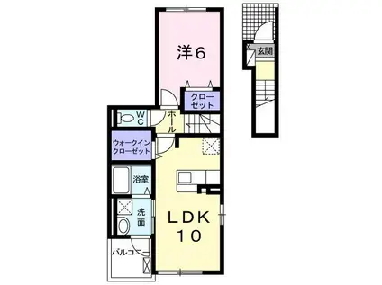 プロスパー7(1LDK/2階)の間取り写真