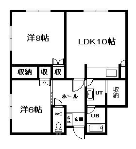 コーポこやまA(2LDK/1階)の間取り写真