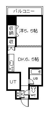 ビッグバーンズMS旭川(1DK/1階)の間取り写真