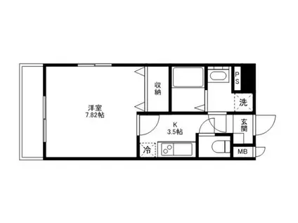 アンプルール ベトン ラプティール(1K/4階)の間取り写真