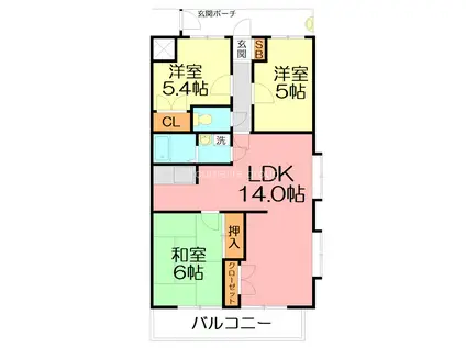 プリムローズ(3LDK/2階)の間取り写真