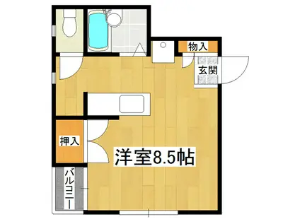 つくばエクスプレス つくば駅 徒歩50分 2階建 築31年(ワンルーム/2階)の間取り写真