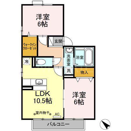FLORAII(2LDK/2階)の間取り写真