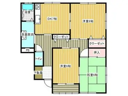 サンライズ松美(3DK/2階)の間取り写真