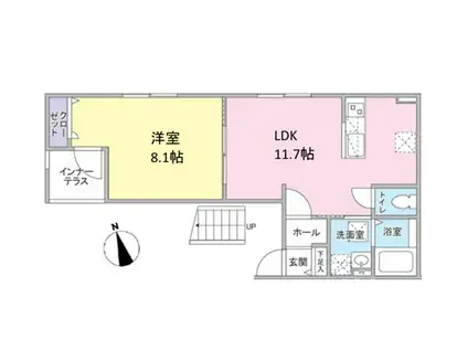 ルガール・デ・エスペランザ(1LDK/1階)の間取り写真
