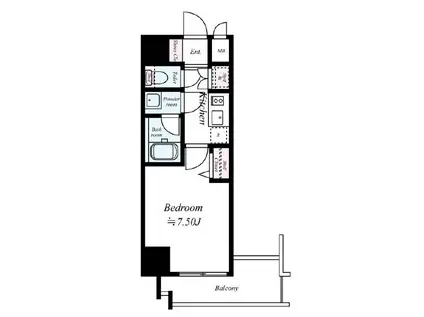 ハーモニーレジデンス錦糸町002(1K/4階)の間取り写真