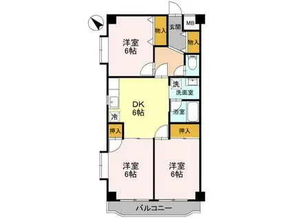 パークシティ 住居(3DK/5階)の間取り写真