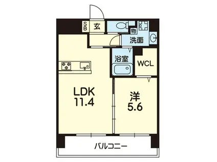 リバティハウス近見(1LDK/5階)の間取り写真