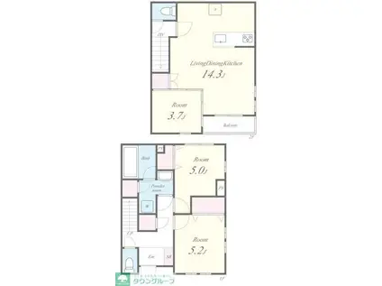 MI PATIO A棟(3LDK/1階)の間取り写真