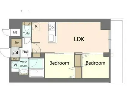 S-RESIDENCE王子ENABLE(2LDK/2階)の間取り写真