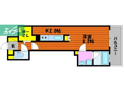OWLSTYLE NISHIKIMACHI-II(1K/7階)の間取り写真
