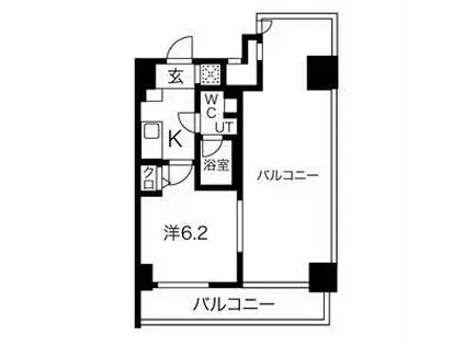 スパシエロッサ池袋(1K/12階)の間取り写真