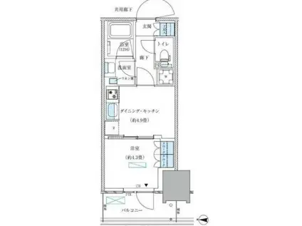 パークアクシス西大島コンフォートスクエア(1DK/9階)の間取り写真