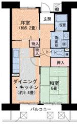 URパークタウン西武庫 16号棟(2DK/8階)の間取り写真