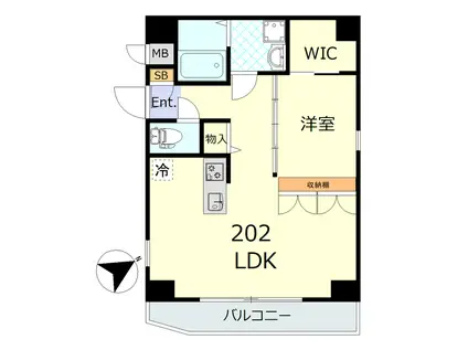 コージーコート西新宿(1LDK/2階)の間取り写真