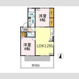 ニュースターズB(2LDK/1階)の間取り写真