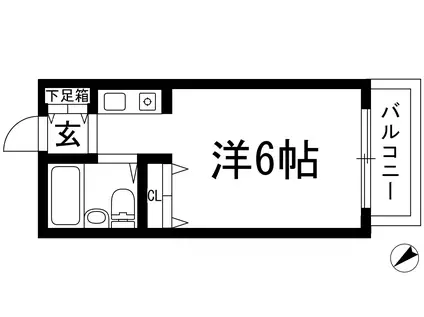 ドーム仁川(ワンルーム/1階)の間取り写真