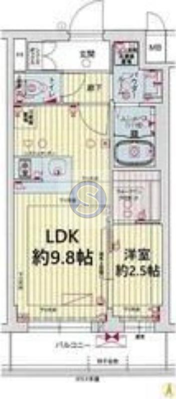 ソルテラス京都東寺HOMARE(1LDK/4階)の間取り写真