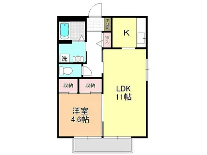 ラークCII(1LDK/2階)の間取り写真