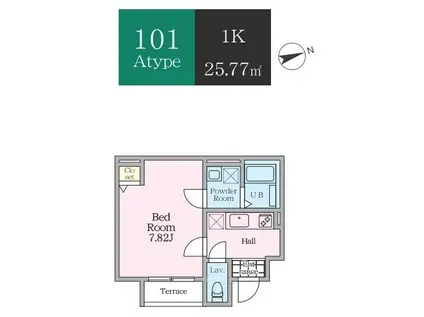 エトワールヴァリ プレリュード(1K/1階)の間取り写真
