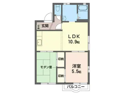 パークビレッヂF(2LDK/2階)の間取り写真