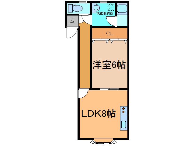 にこにこハイツ(1LDK/1階)の間取り写真