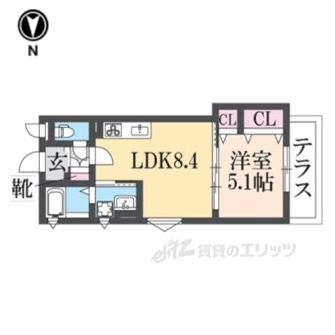 クリエオーレ桜園Ⅱ(1LDK/2階)の間取り写真