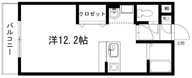 アポロミレニア(ワンルーム/1階)の間取り写真